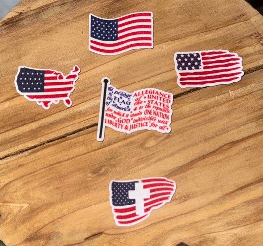 American Flag Patch Set of 5