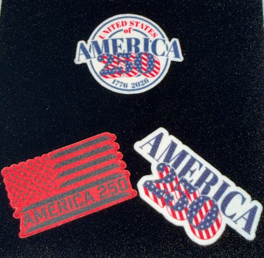 America 250 Cowboy Hat Patch Set of 3